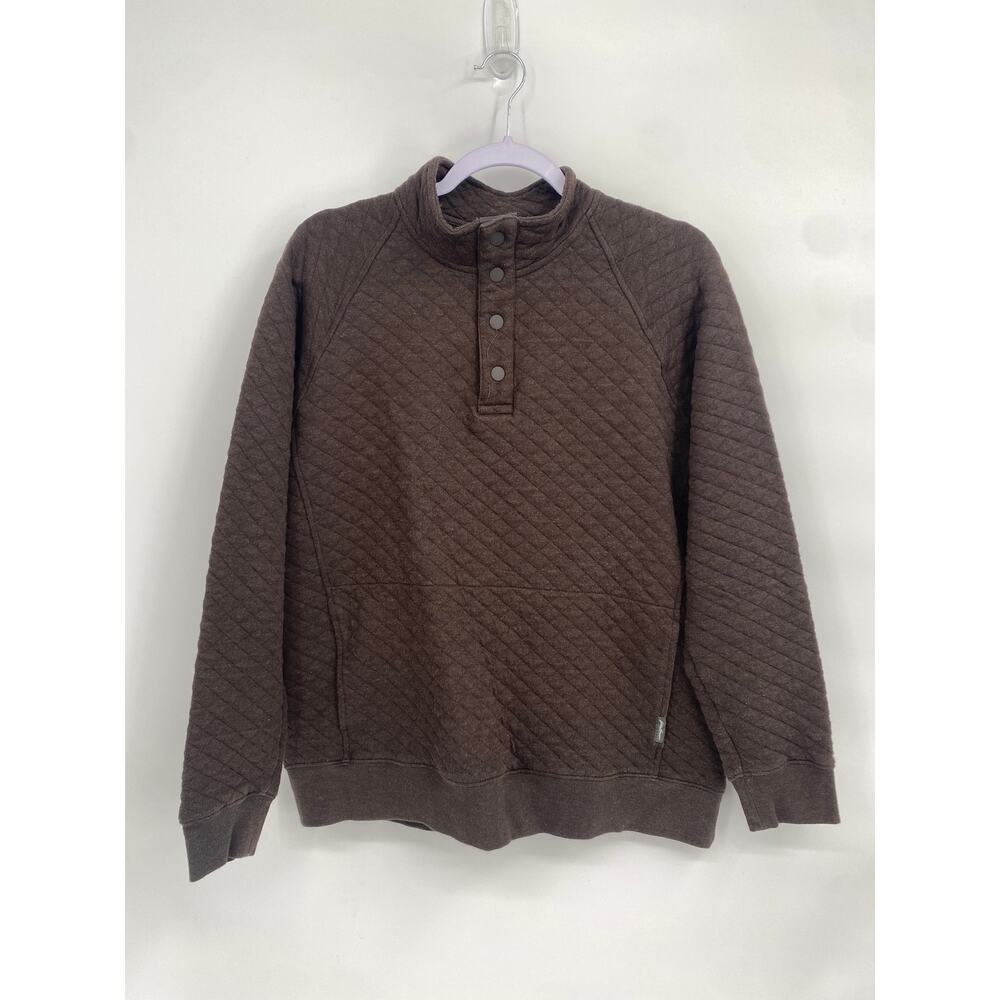 Eddie Bauer Men's Quilted Classic Fit Quarter Snap Shirt Jacket Brown Medium